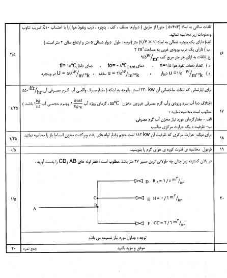 سوالات استخدامی تاسیسات حرارتی و برودتی 2 استخدامی تاسیسات حرارتی و برودتی2 سوالات استخدامی تاسیسات حرارتی و برودتی